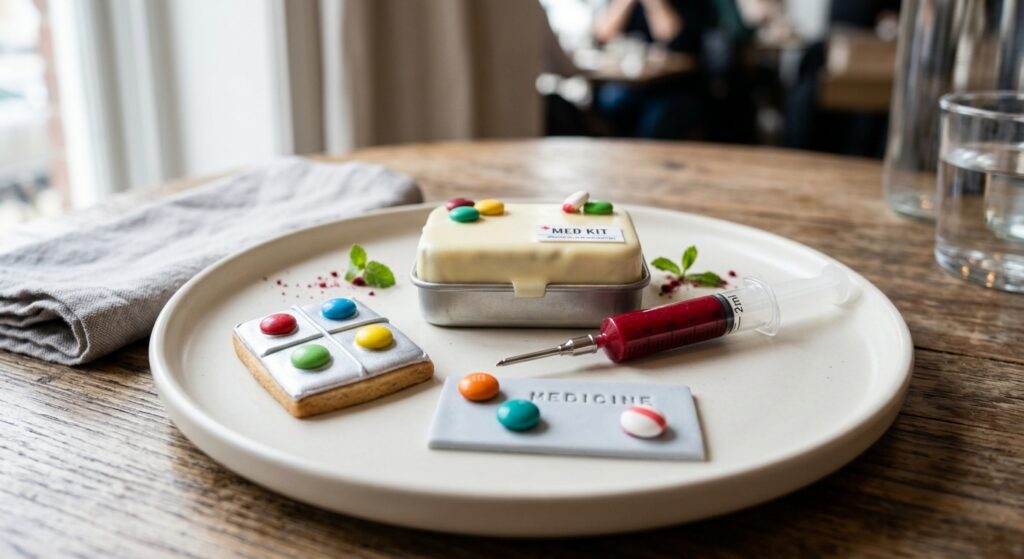 의료용품 세트 디저트 만드는 법: 약 주사기 알약 레시피 대표 이미지