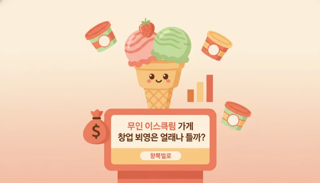 무인 아이스크림 가게 창업 비용은 얼마나 들까, 프랜차이즈와 개인 창업 비교 대표 이미지